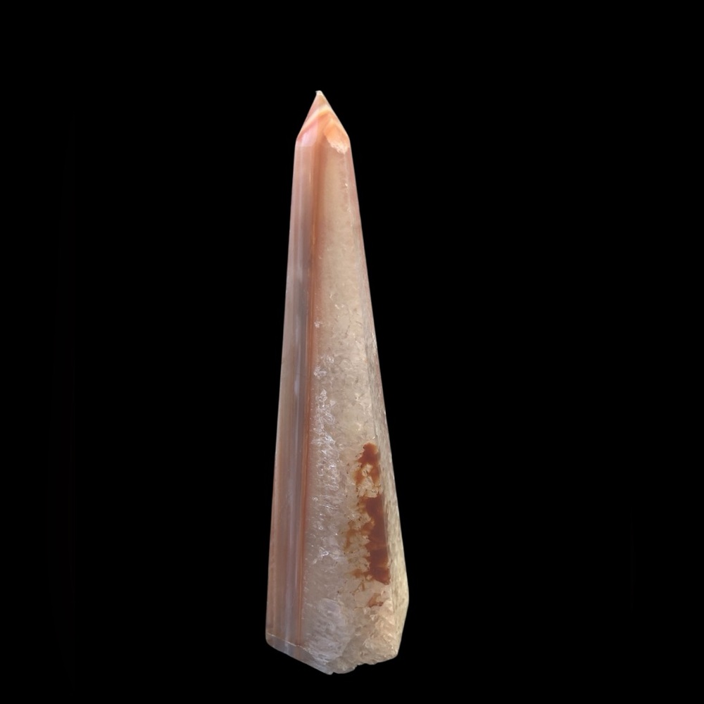 Stunning 6.5” polished banded agate obelisk